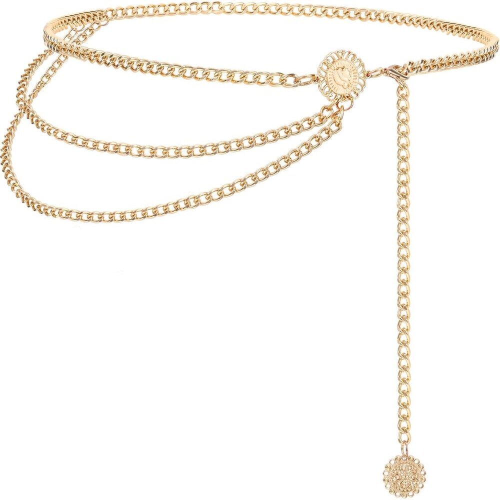 Metal Chain Belt Women Belly Waist Chain Fashion Body Link Belts